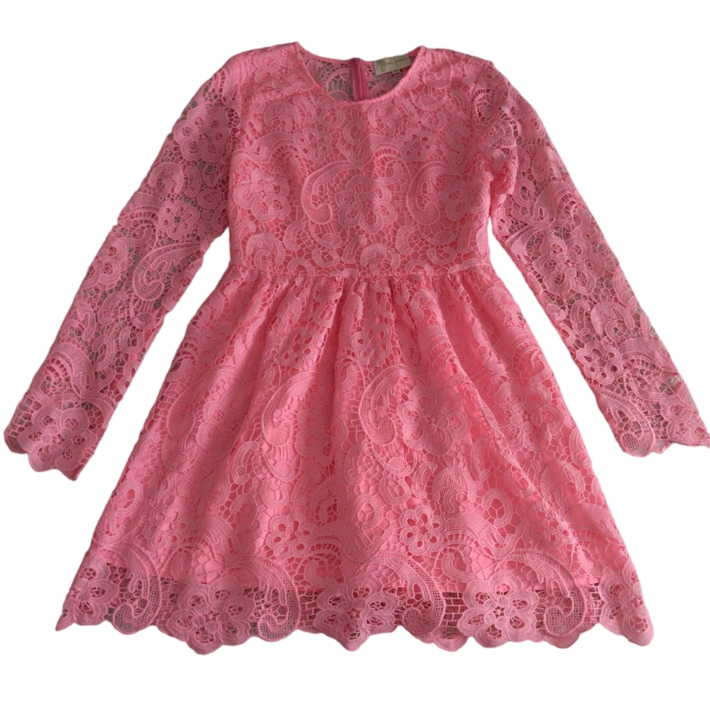Yumi Kim Medium Summer Stories Orchid Pink Floral Crochet Lace Sheer Dress